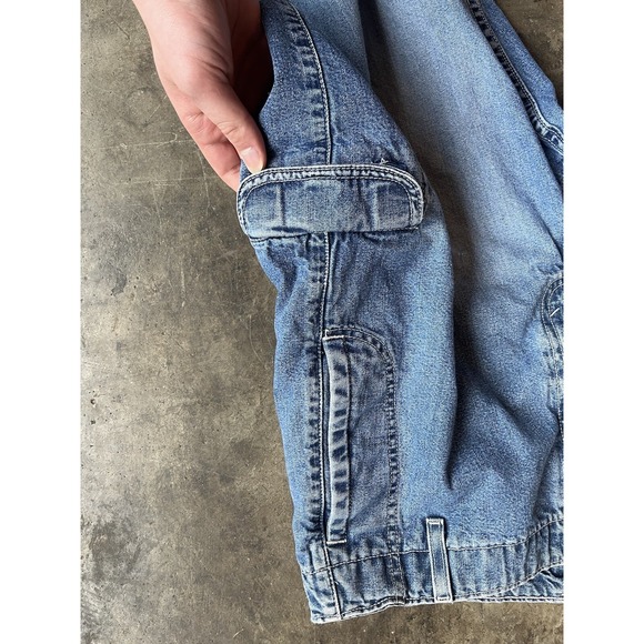 90's LEVIS Dry-Goods Baggy Cargo Jeans 35x29 Skater JNCO Style Patch Pocket - Picture 7 of 11